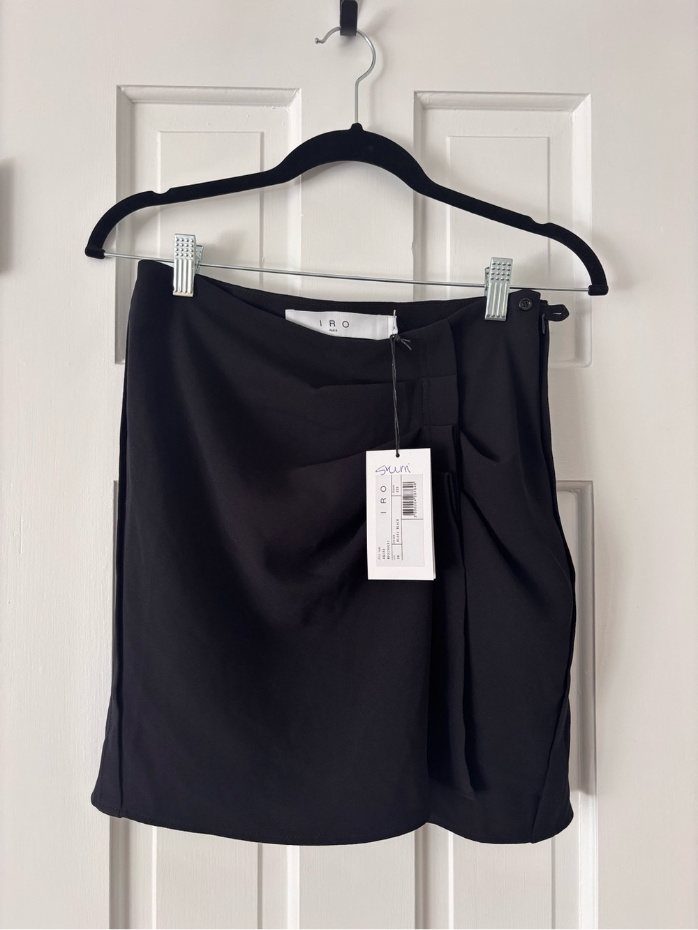 IRO Black Wrap-Front Mini Skirt